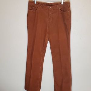 LANDS END BROWN CORDUROY FLARE LEG PANTS 16